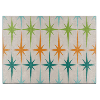 Vintage geometrische Sternexplosionen Glasschneide Schneidebrett