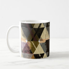 "Vintage Geometrische Textur - Abstraktes Dreieck Kaffeetasse