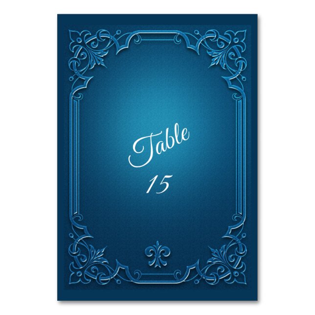 Vintage geometrische Türkis Hochzeitfeier Tischnummer (Vorderseite)