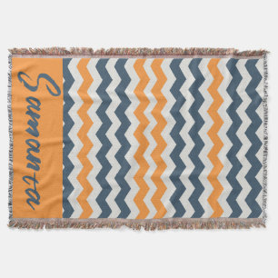 Vintage geometrischer orangefarbener grauer Name Decke