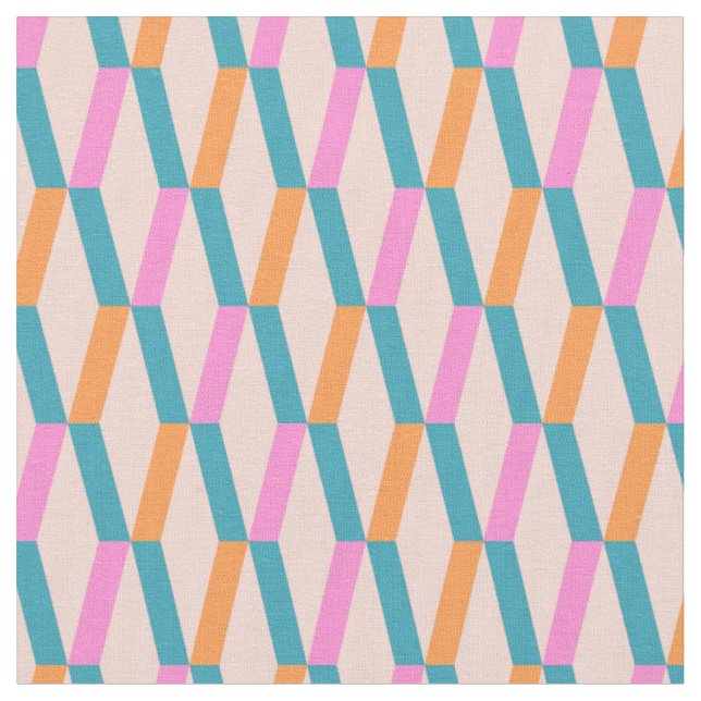Vintage geometrisches abstraktes farbenfrohes Must Stoff (Nahaufnahme)