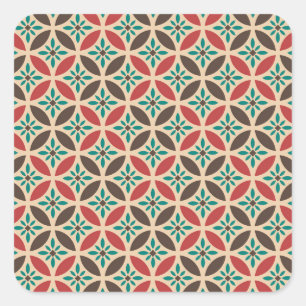Vintage geometrisches, abstraktes nahtloses Muster Quadratischer Aufkleber
