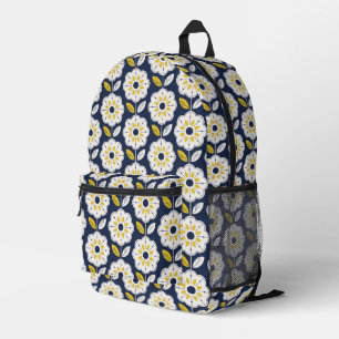 Vintage geometrisches Blumenmuster Bedruckter Rucksack