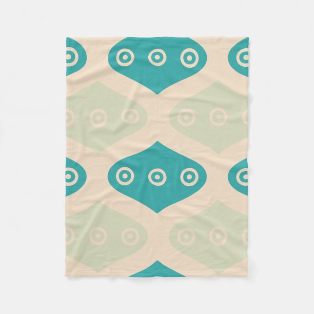 Vintage geometrisches Muster  Fleecedecke (Vorderseite)