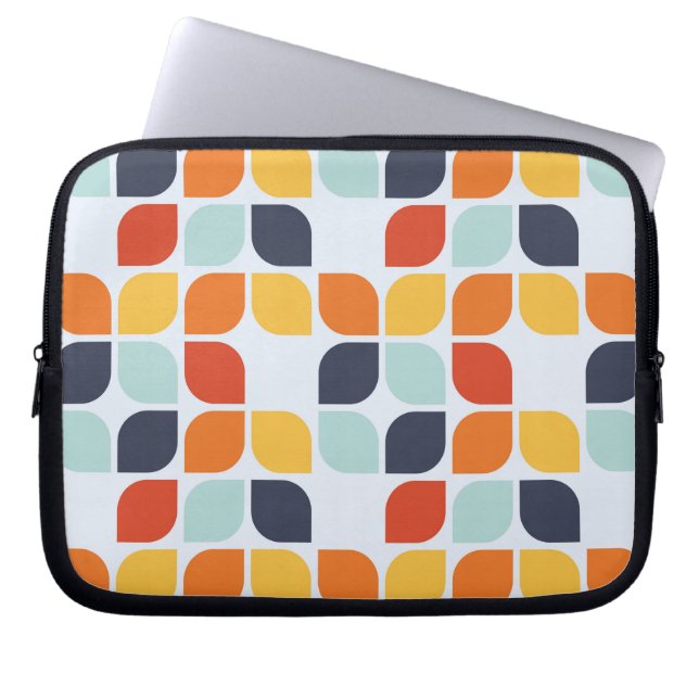 Vintage geometrisches Muster Laptopschutzhülle (Vorderseite)