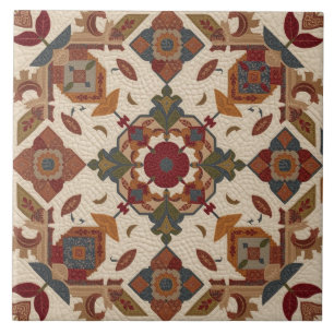 vintage geometrisches Quiltblock-Kunstmuster Fliese