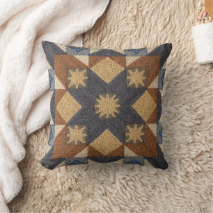 vintage geometrisches Quiltblock-Kunstmuster Kissen