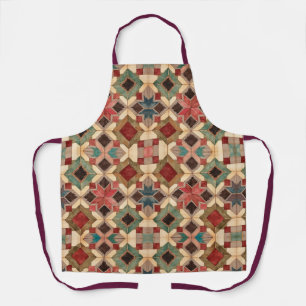 vintage geometrisches Quiltblock-Kunstmuster Schürze