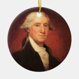 Vintage George Washington Porträtmalerei Keramik Ornament