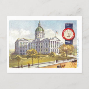 Vintage Georgia State Capitol mit Siegel Postkarte