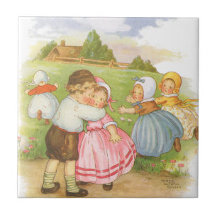 Vintage Georgie Porgie Mother Goose Kinderreime Fliese