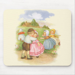 Vintage Georgie Porgie Mother Goose Kinderreime Mousepad
