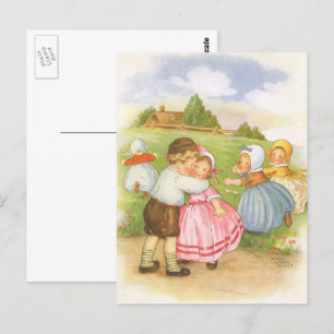 Vintage Georgie Porgie Mother Goose Kinderreime Postkarte