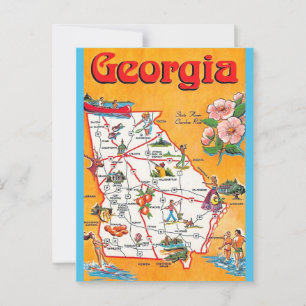 Vintage Georgienkarte Postkarte