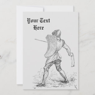 Vintage gepanzerter Ritter Mittelalterlicher Krieg Einladung