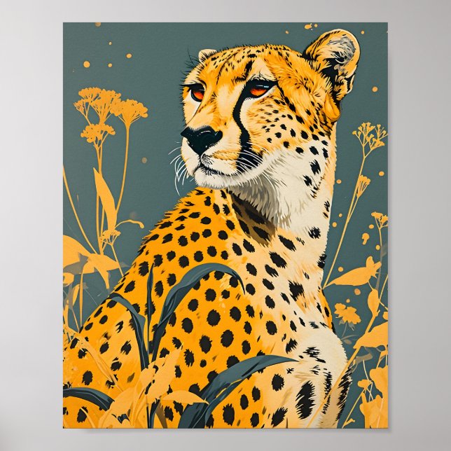Vintage Gepard  Poster (Vorne)