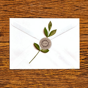 Vintage geprägter Rosenkranz, Kraftpapier-Hochzeit Runder Aufkleber
