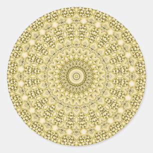 Vintage geprägtes metallisches Goldfolien-Blumende Runder Aufkleber