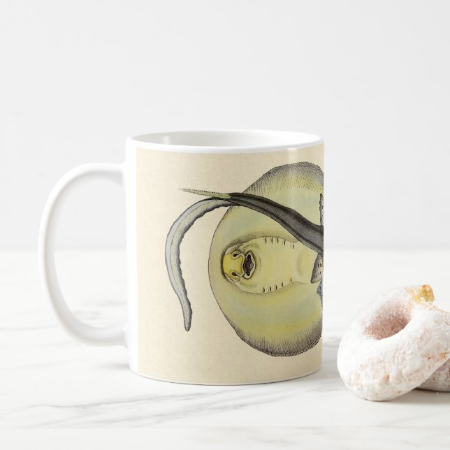 Vintage Gepunktete Rochen, Meerestiere Tasse (Mit Donut)