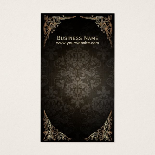 Vintage Gerahmte Dunkle Damaskekarte (Vorderseite)