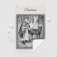 Vintage Gerahmte Illustration Red Riding Hood Wolf