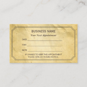 Vintage Gerahmte Vintage Papierernennung Erinnerun Terminkarte