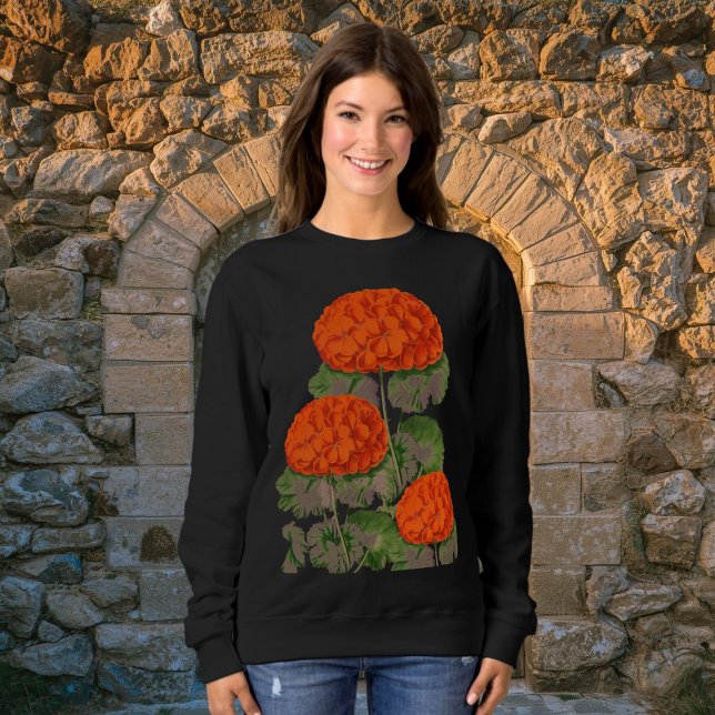 Vintage-Geranium-Trio  - auffälliges Floraldesign  Sweatshirt (Von Creator hochgeladen)
