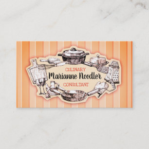 Vintage Gerät-Kochs-Catering-Geschäftskarte Visitenkarte