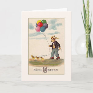 Vintage German Easter Card. Fröhliche Ostern! Feiertagskarte