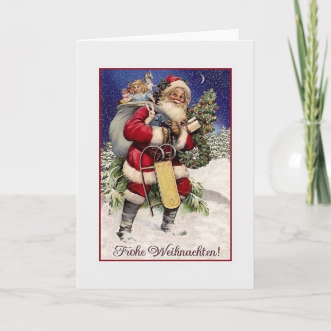 Vintage German Frohe Weihnachten Christmas Card (Vorderseite)