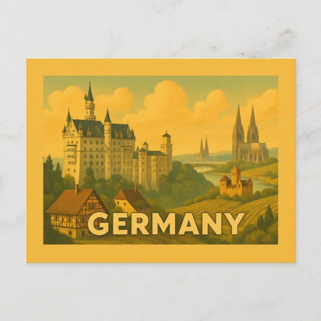 Vintage German Landmarks Postkarte (Vorderseite)