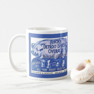 Vintage Gesamt-Anzeige Fincks Abnutzung wie die Tasse