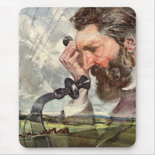 Vintage-Geschäft, Alexander Graham Bell Telefon Mousepad