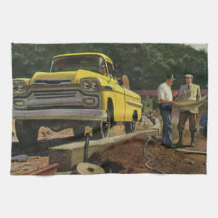 Vintage Geschäft Architekt Bauunternehmer Geschirrtuch