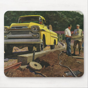 Vintage Geschäft Architekt Bauunternehmer Mousepad