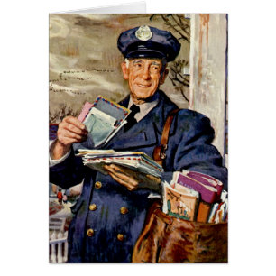 Vintage Geschäft, Briefträger liefert Post Briefe