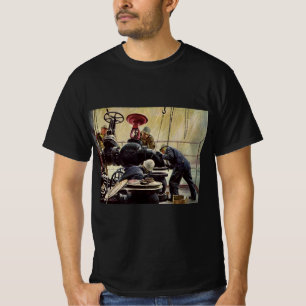 Vintage-Geschäft, Ölplattform im Ozean T-Shirt