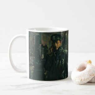 Vintage Geschäft, Polizist am Notruftelefon Tasse