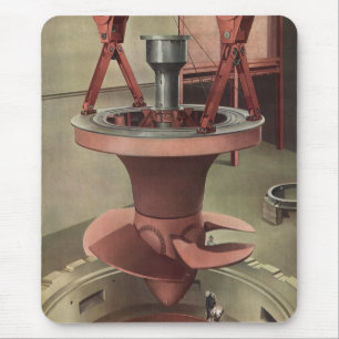 Vintage Geschäft, riesige Wasserturbine Mousepad