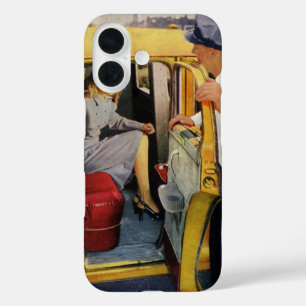Vintage Geschäft, Taxifahrer Frau Passagier iPhone 16 Hülle