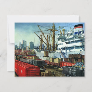 Vintage-Geschäft, Transport von Frachtschiffen im 