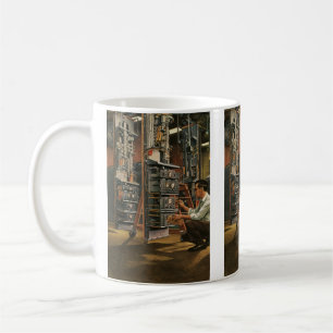 Vintage Geschäftsfunk-Techniker repariert Ausrüstu Tasse