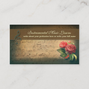Vintage Geschäftskarten der Musik Visitenkarte