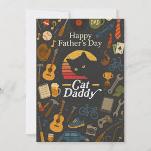 Vintage Geschenk für den schwarzen Kater Papa Vate Einladung