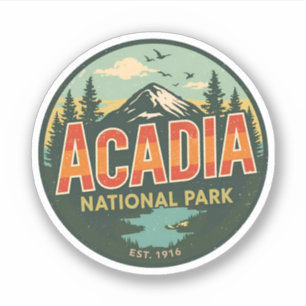 Vintage-Geschenke aus dem Acadia-Nationalpark im F Aufkleber