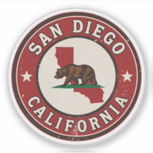 Vintage-Geschenke aus San Diego, Kalifornien Aufkleber