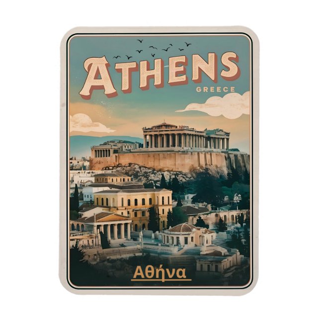Vintage Geschenke der Hauptstadt von Athen Magnet (Vertikal)