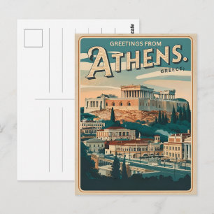 Vintage Geschenke der Hauptstadt von Athen Postkarte