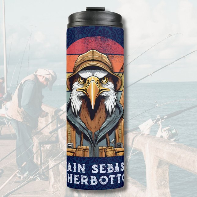 Vintage Geschenke für den Eagle-Vater Thermosbecher (Vintage Eagle Retirement Gifts for Fisherman Dad)