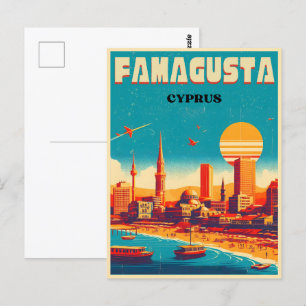 Vintage Geschenke von Famagusta Beach Zypern Postkarte